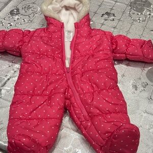 Carter's Fuchsia Polka Dot Puffer Coat